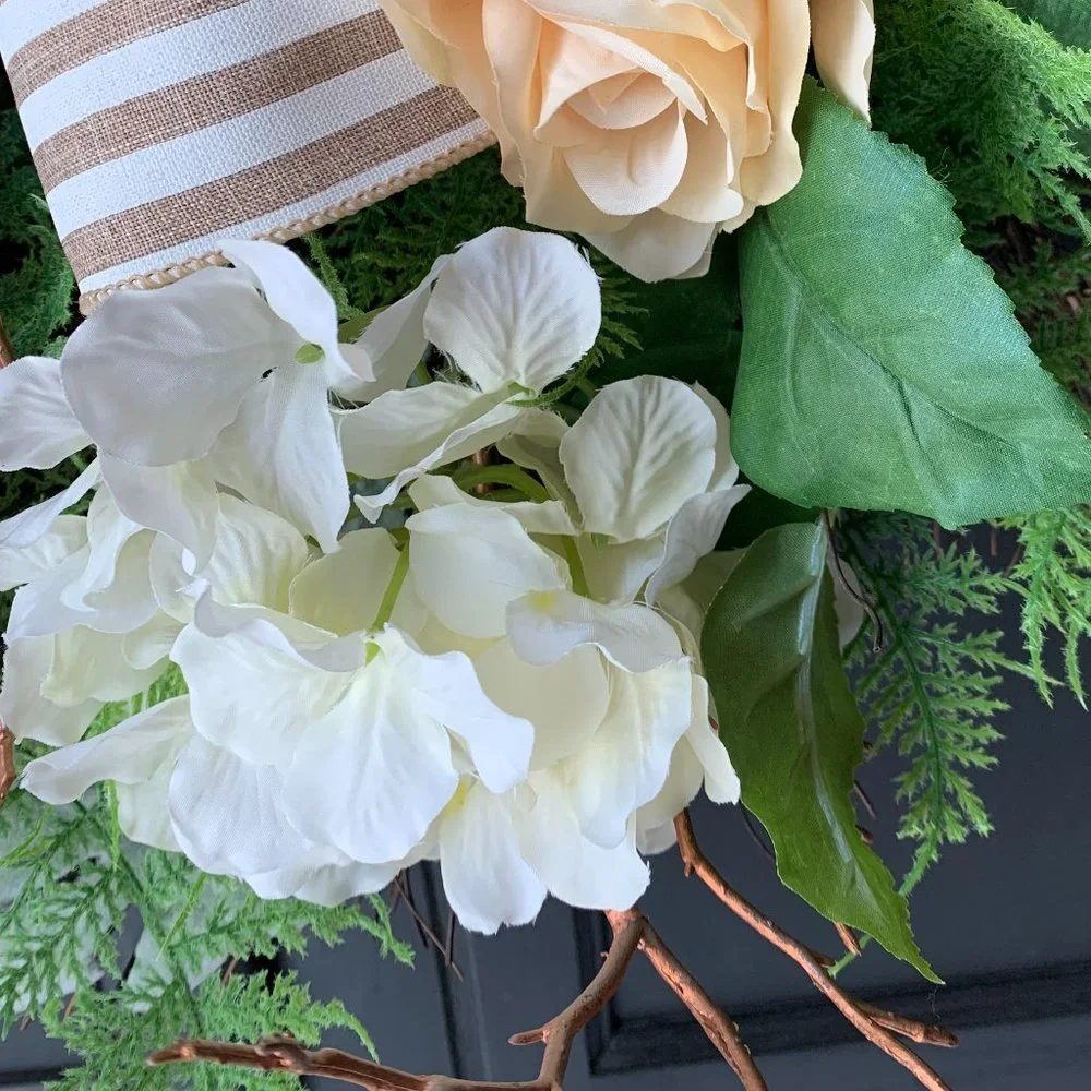 Rose, Hydrangeas, Fern Wreath